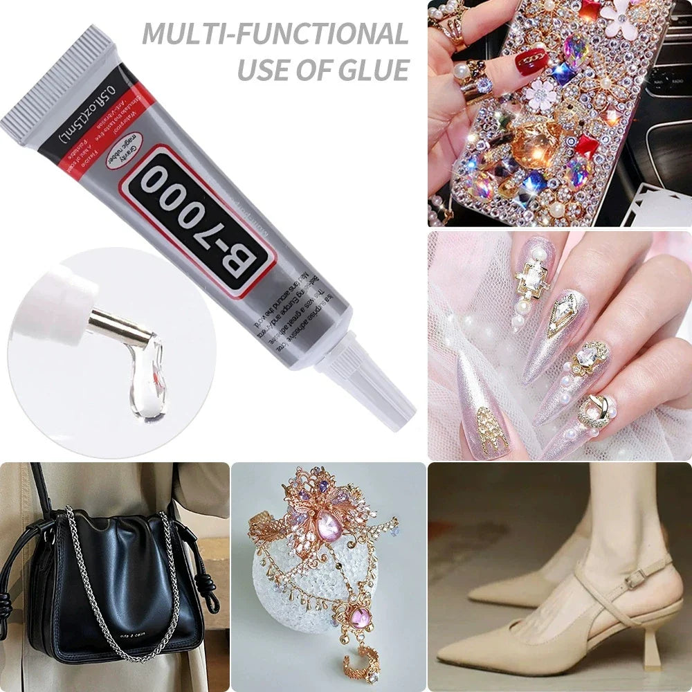 B7000 Clear Precision Tip Craft Glue – Rhinestone Nail Fabric Craft Adhesive Glue Qme