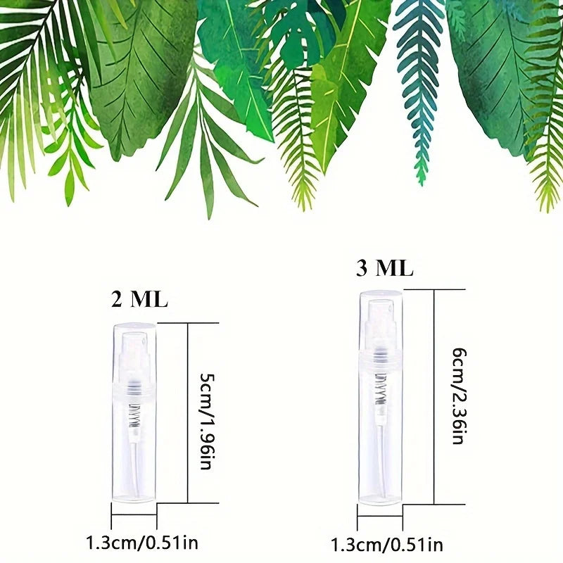 100 BPA-Free Clear Refillable Travel Spray Bottles 2ml 3ml Travel Spray Bottles Qme