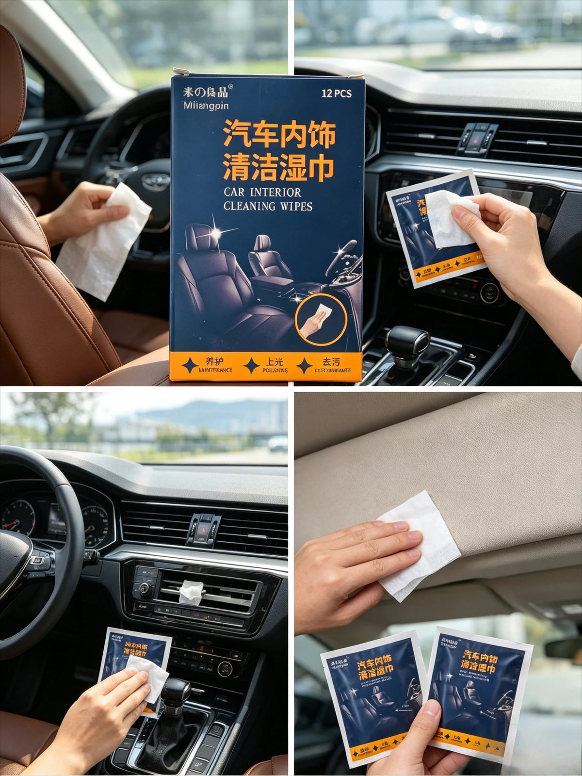 All-Purpose Car Cleaning Wet Wipes – Dust & Grease Remover Car Cleaning Wipes Qme
