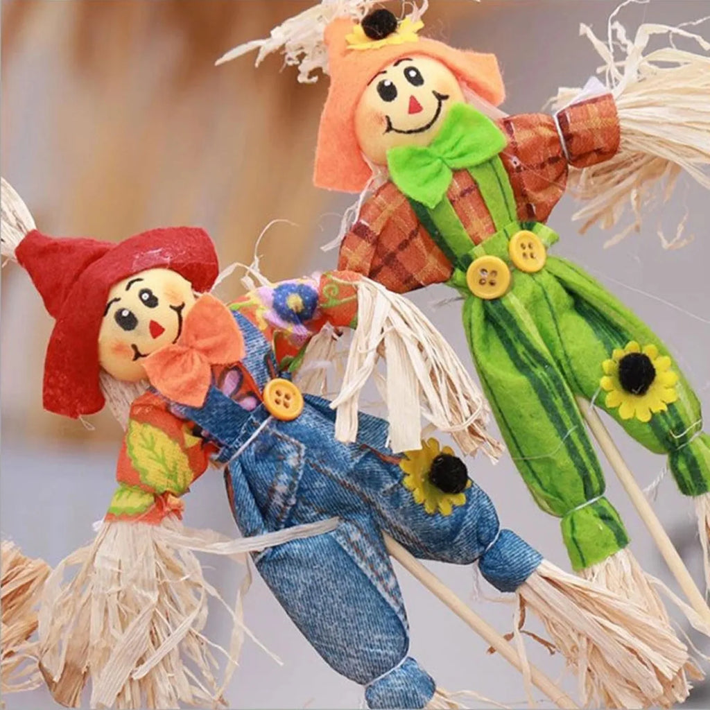 Handmade Straw Scarecrow Autumn Garden & Party Decoration Seasonal Scarecrow Decor Qme