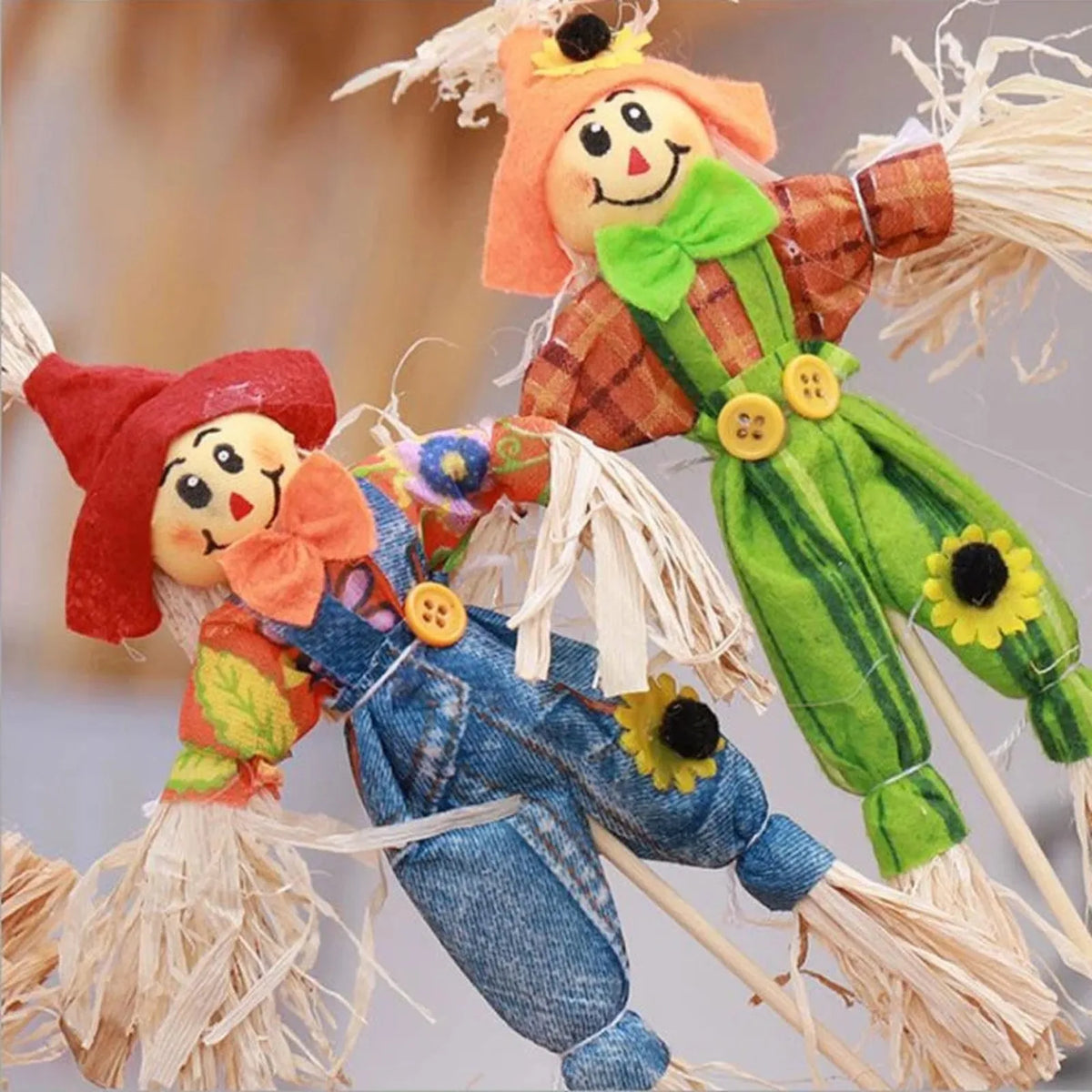 Handmade Straw Scarecrow Autumn Garden & Party Decoration Seasonal Scarecrow Decor Qme