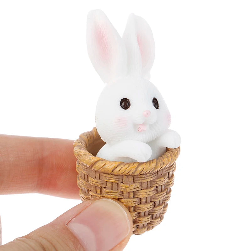 Mini Resin Rabbit Figurine – Easter Bunny Garden Ornament Resin Garden Figurine Qst
