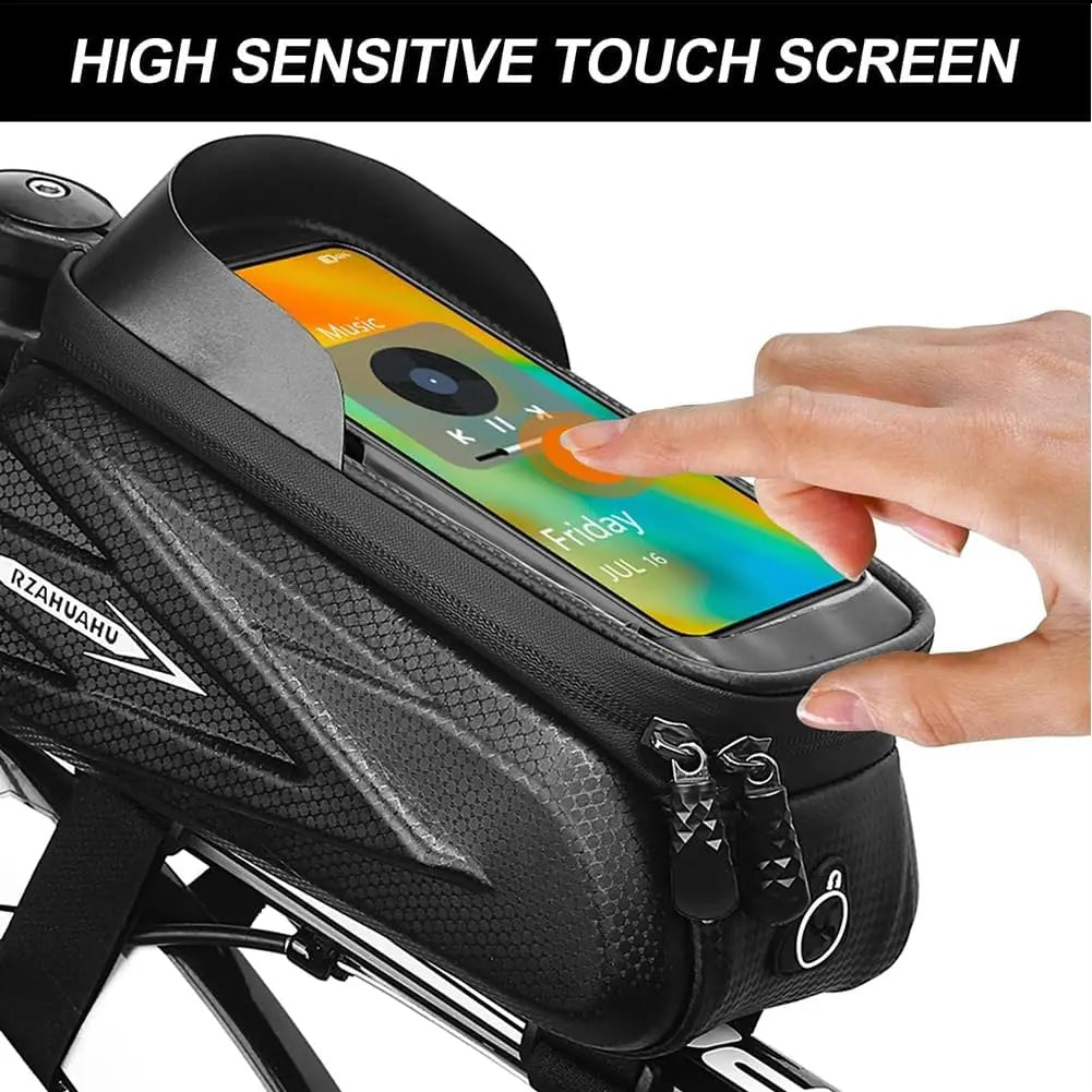 Waterproof Bike Frame Bag | Touch Screen Phone Mount Top Tube Bike Frame Bag Qme