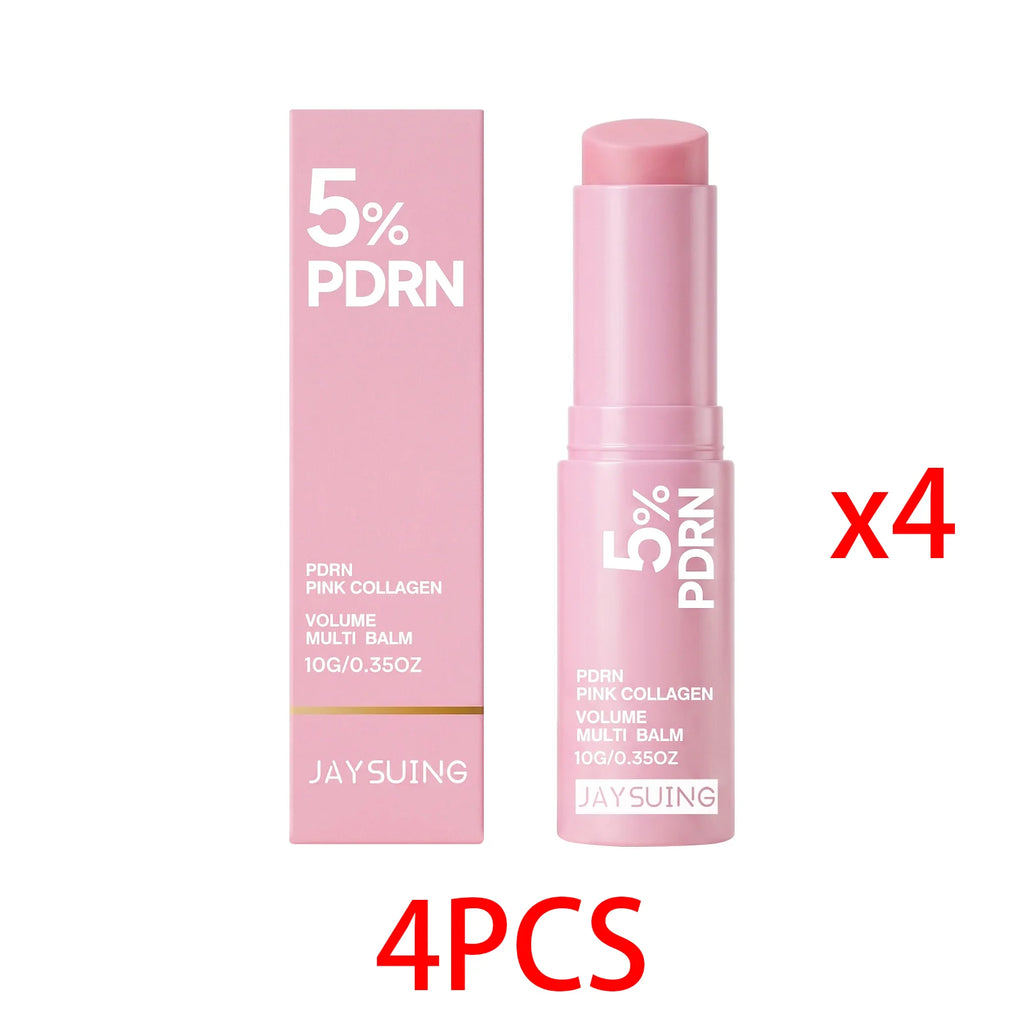 PDRN Pink Collagen Moisturizing Balm Stick for Face & Lips Moisturizing Balm Stick Qst 4PCS
