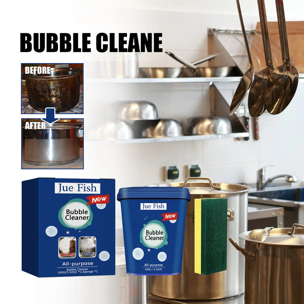 Stainless Steel Cleaning Cream – Cookware Scale & Stain Remover Kitchen Cleaning Paste Qst