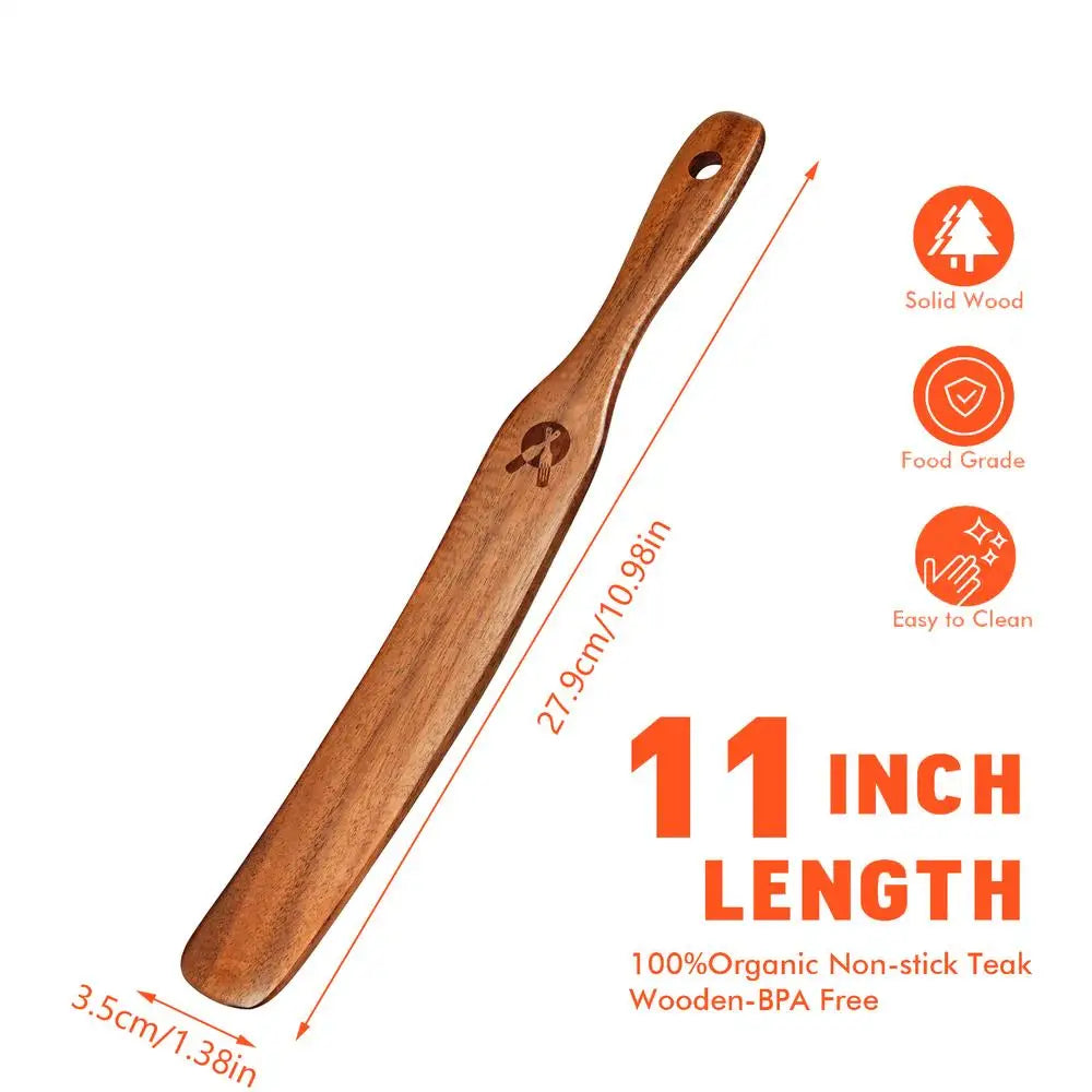 Wooden Stir Stick Jar Scraper Spatula Spoon & Bread Whisk Wooden Kitchen Utensil Qme A