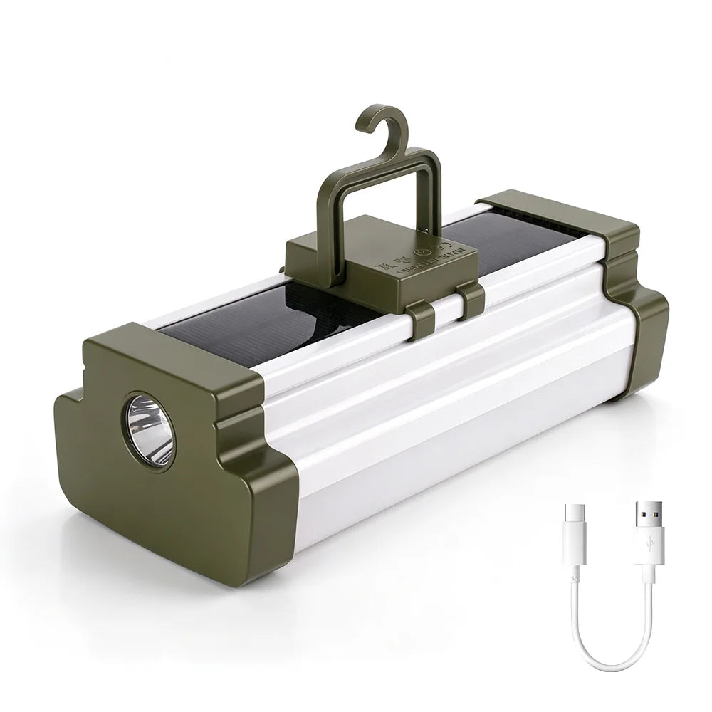 BORUiT Solar LED Camping Lantern – Type-C, 3600mAh Power Bank Solar Camping Lantern Qst 1PC