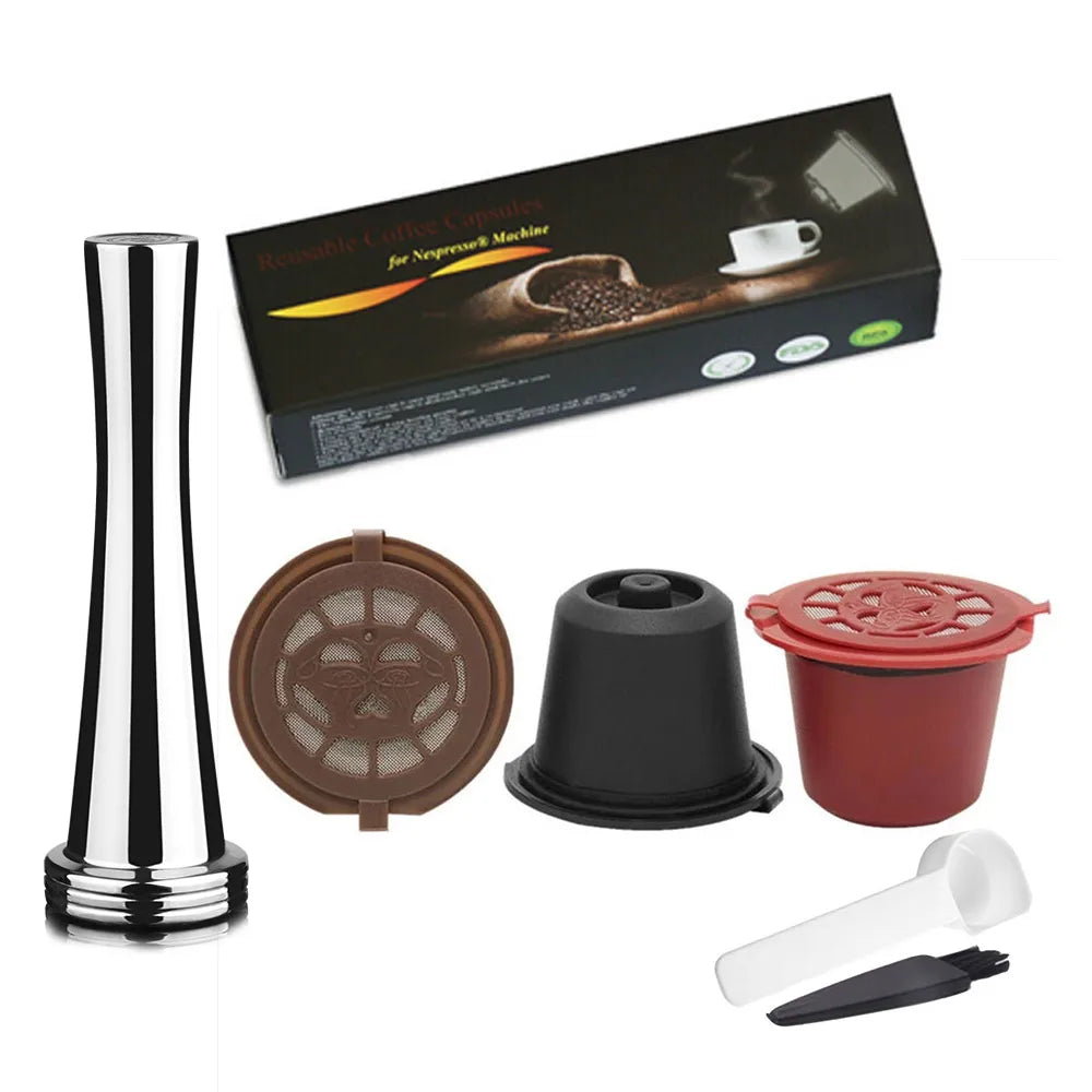 Reusable Nespresso Capsule with Stainless Steel Filter Mesh Refillable Coffee Capsule Qst 3pods REBLBR T