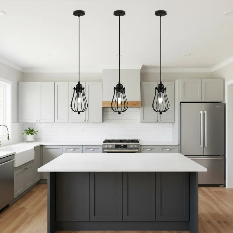 Vintage Concrete Pendant Light – Retro Industrial Hanging Lamp Pendant Light Fixture Qme