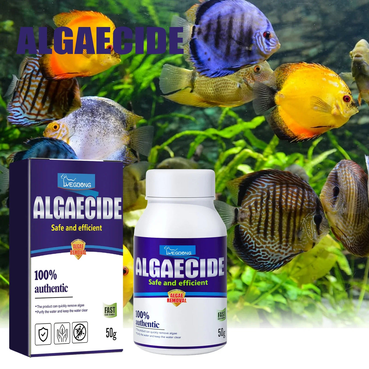 YEGBONG Aquarium Algae Removal Agent – Purify Tank Water Aquarium Algae Treatment Qme