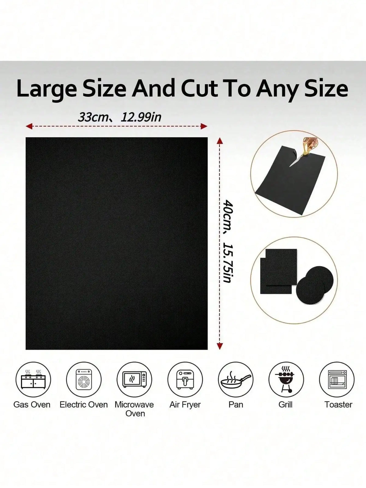 Silicone Non-Stick Oven Mat Liner – Thick Heavy Duty Silicone Oven Liner Qme