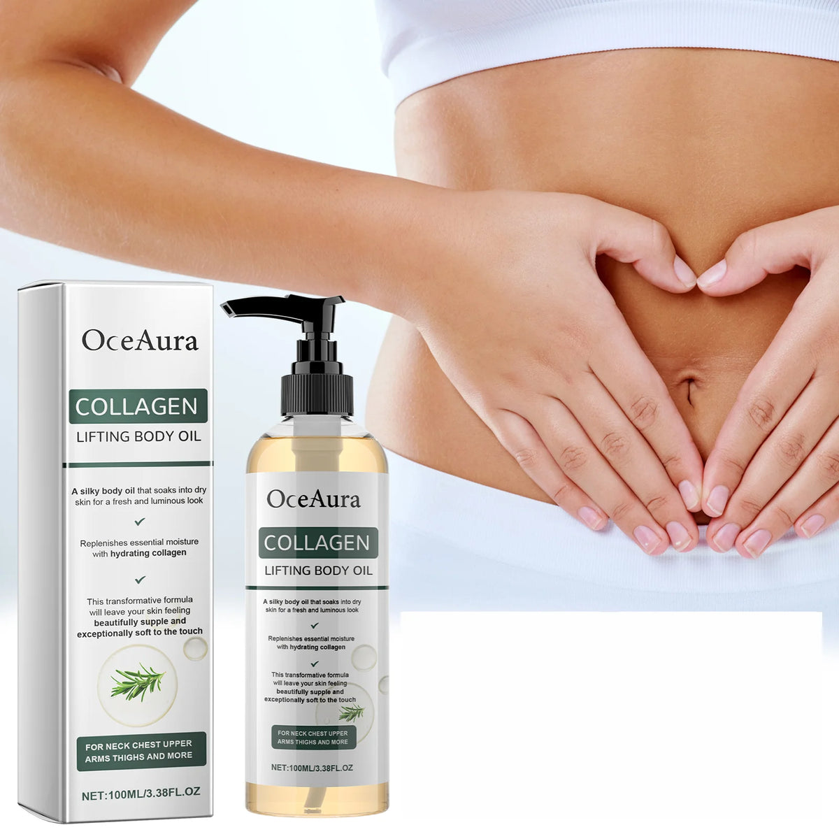 OceAura Collagen Firming Body Oil – Deep Moisturizing 100ml Firming Body Oil Qst