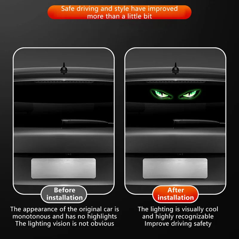 Solar Demon Eye LED Car Window Flashing Signal Light Car LED Signal Light Qst