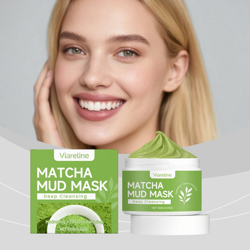 Viareline Matcha Mud Mask – Pore Care, Oil Control & Brightening Face Mud Mask Qst