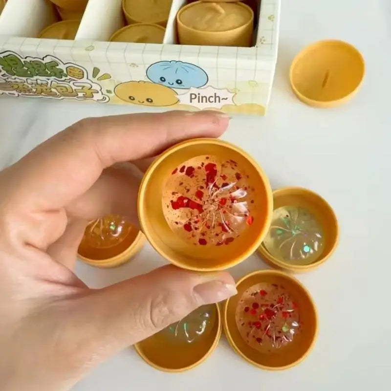 Mini Soup Dumpling Squishy Toy – Crystal Bun Slow Rise TPR Novelty Squishy Toy Qme