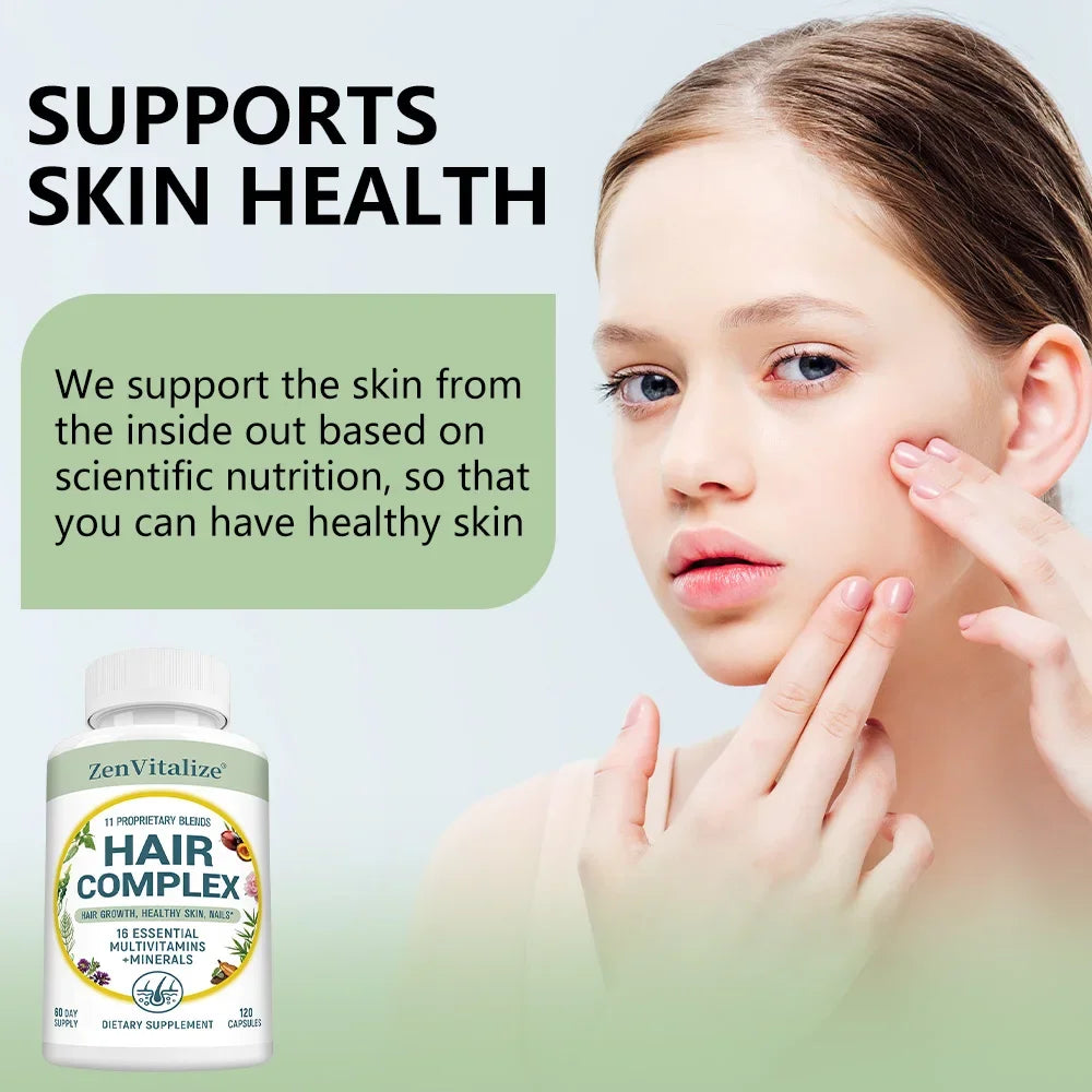 Hair Growth Supplement – Biotin, Vitamins A B C D E, Zinc & Iron 120ct Hair Growth Supplement Qst