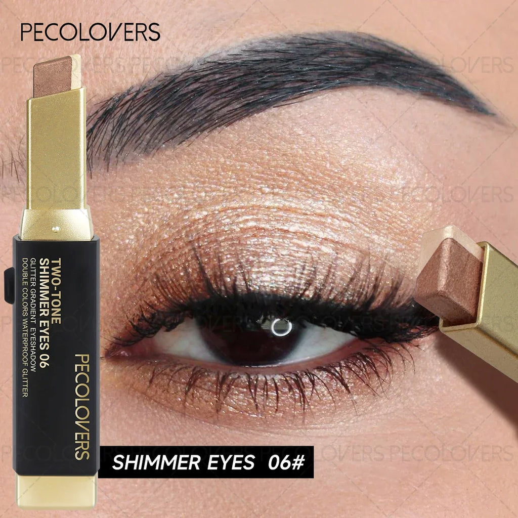Dual Shade Glitter Eyeshadow Stick – 6 Gradient Color Options Glitter Eyeshadow Stick Qme 06