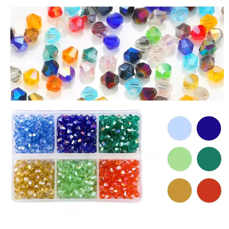 600pcs 4mm Plated Bicone Spacer Beads – Jewelry Making DIY Jewelry Making Beads Qme