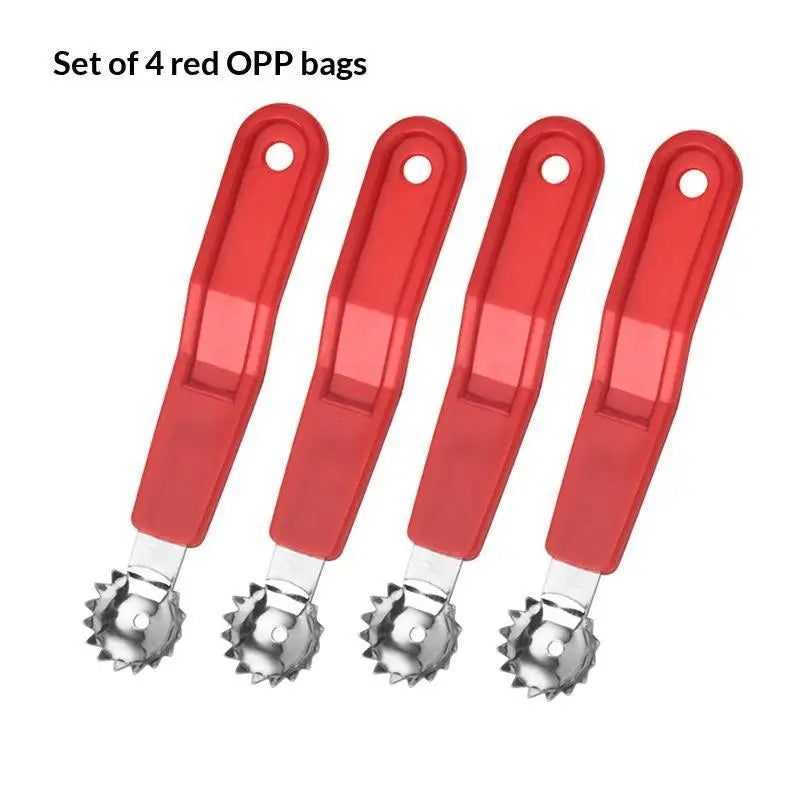Cherry Pitter Tool – Stainless Steel Head & Non-Slip Handle Cherry Pitter Tool Qme Red 4PCS