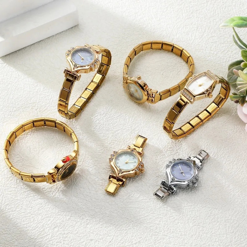 Italian Charm Square Zircon Elastic Watch Bracelet | 41 Colors Charm Bracelet Qme