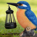 Solar Blue Kingfisher Garden Statue with Lantern | Outdoor Solar Garden Statue Qme China Mainland