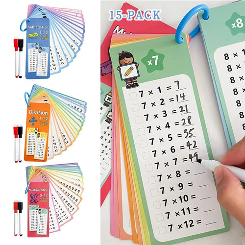 0-12 Multiplication Times Table Flash Cards – Self-Check Math Math Flash Cards Qme