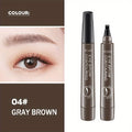 4-Point Waterproof Liquid Eyebrow Pencil | Long-Lasting Brow Pen Eyebrow Pencil Qme 04 Gray