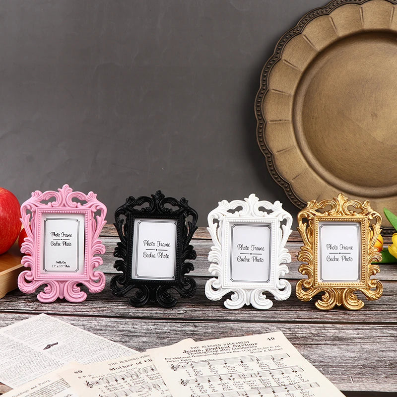 Vintage Floral Wedding Photo Frame – Resin Desktop Picture Frame Decorative Photo Frame Qst