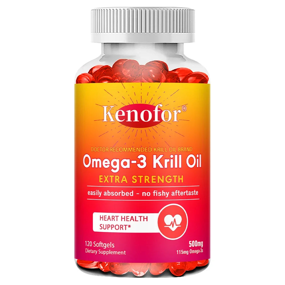 Krill Oil Omega-3 EPA DHA Astaxanthin Supplement – 120 Caps Omega-3 Supplement Qst 120count
