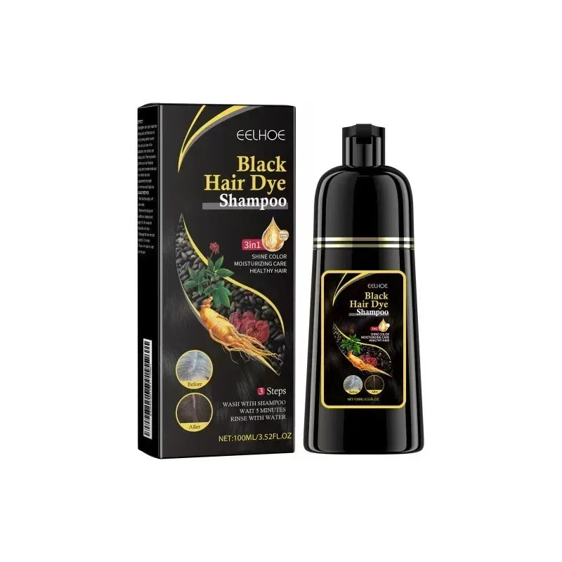 Instant Hair Dye Shampoo – Herbal Ginseng Black & Brown Color Hair Dye Shampoo Qme