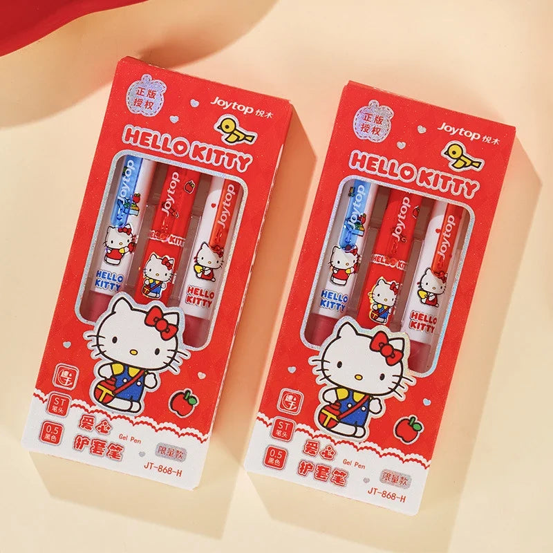 Hello Kitty Push-Button Ballpoint Pen | 4 Colors, Quick-Dry Ballpoint Pen Qme