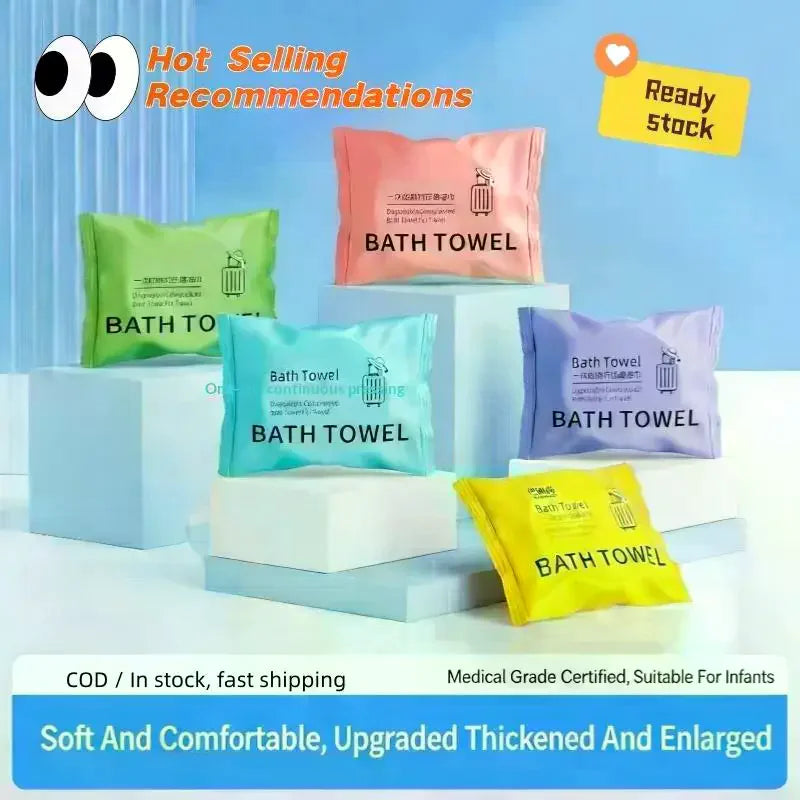 Large Compressed Disposable Cotton Bath Towel 70x140cm Disposable Bath Towel Qme