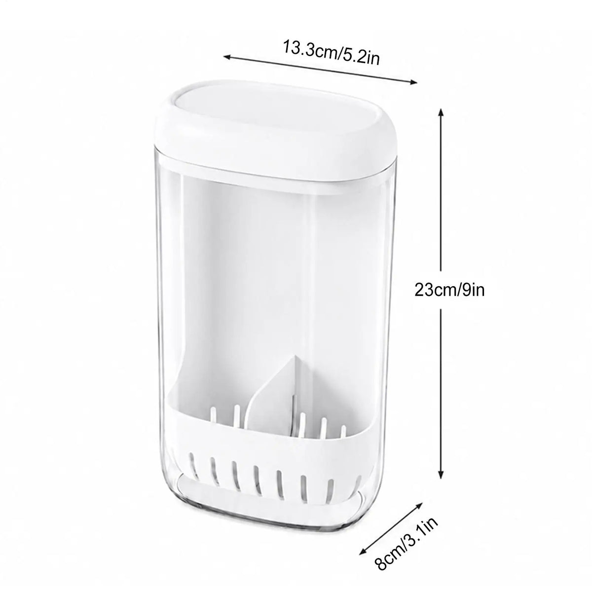 Cilantro Keeper with Drainage – Upright Space-Saving Produce Saver Produce Storage Container Qme