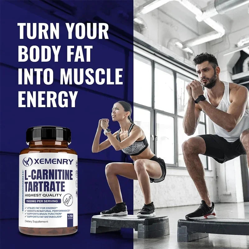 Xemenry L-Carnitine Tartrate 1500mg Capsules | Energy & Metabolism L-Carnitine Supplement Qst