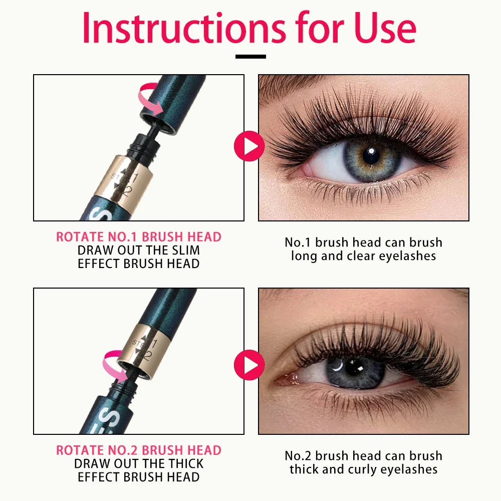 Slim Curly Black Waterproof Mascara – Long-Lasting Makeup Waterproof Mascara Qme