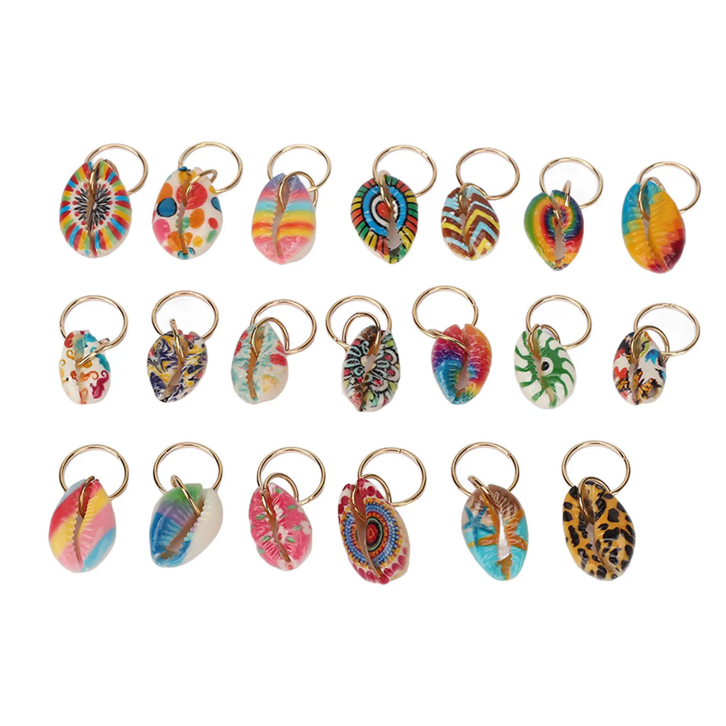 Shell Dreadlock Hair Braiding Pendant Clips – 20pcs DIY Set Hair Braiding Clips Qme as pic