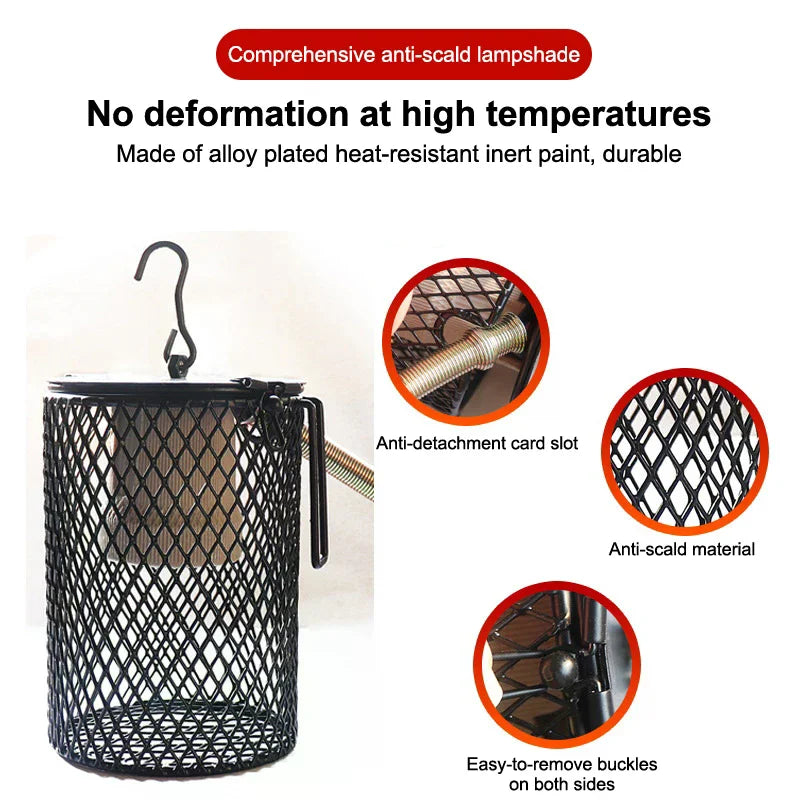 E27 Reptile Heating Lamp with Anti-Scald Ceramic Lampshade Reptile Heating Lamp Qme