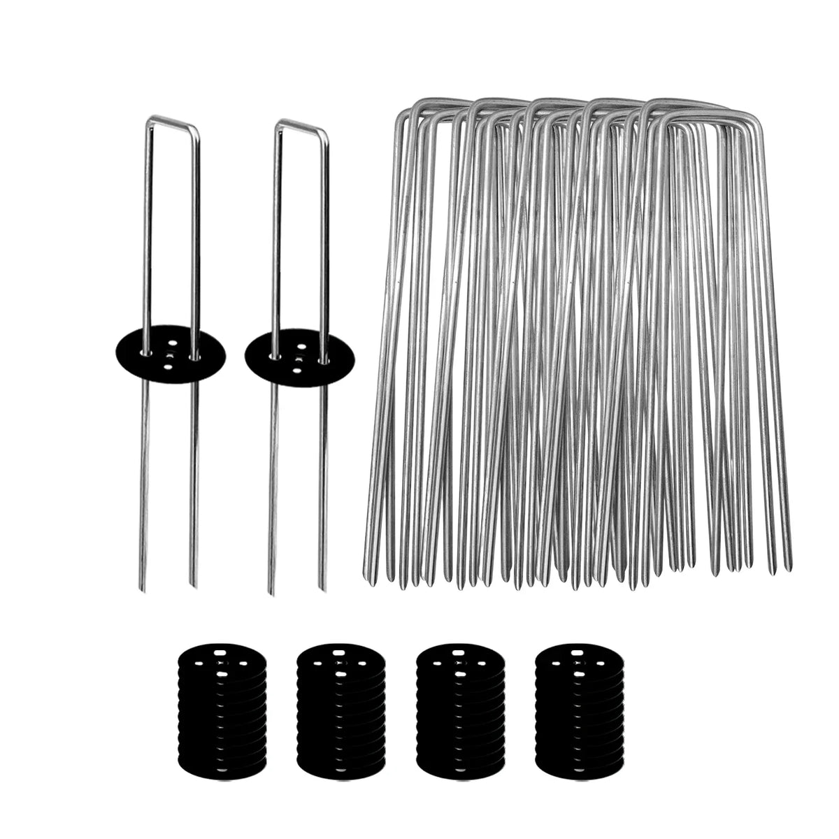U-Shaped Galvanized Landscape Stakes – Heavy Duty Garden Nails Landscape Staples Qme C