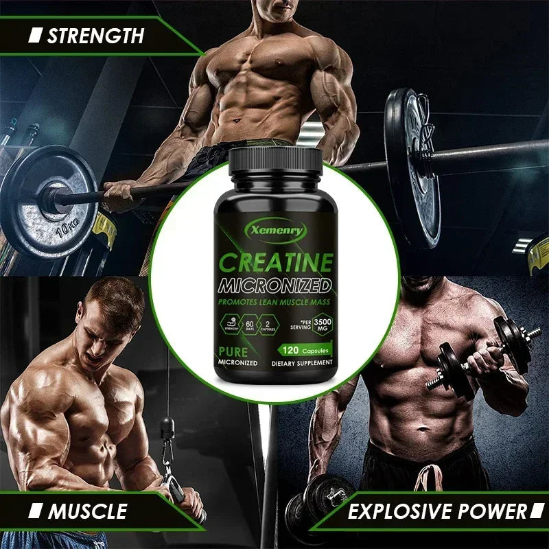 Xemenry Creatine Monohydrate Capsules – Muscle & Endurance Creatine Supplement Qst