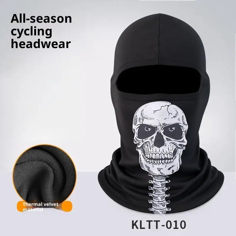 Skull Print Balaclava Full Face Mask – Windproof Helmet Liner Balaclava Face Mask Qst A9