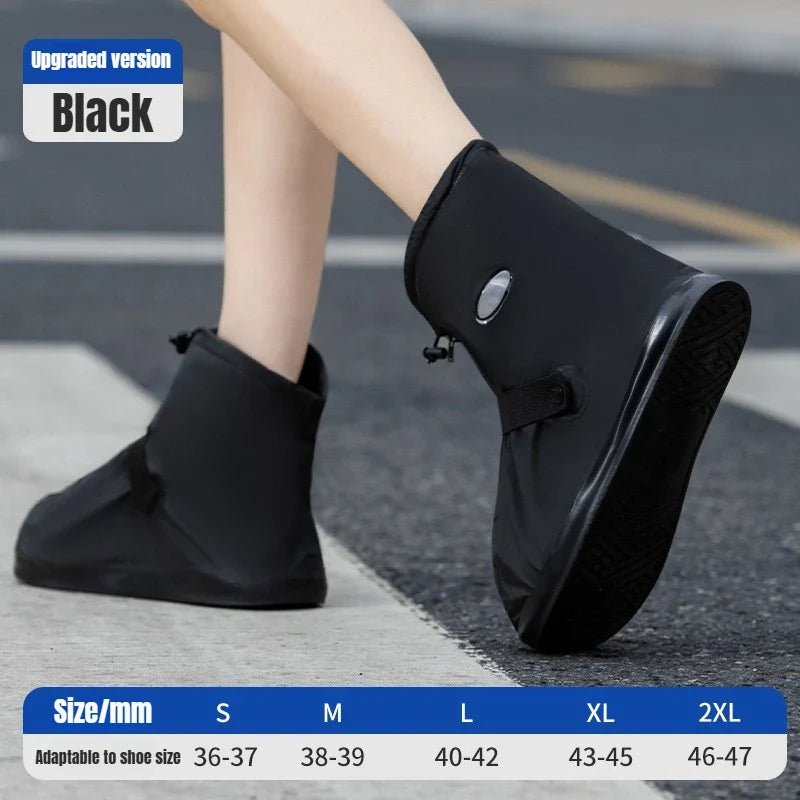 Waterproof Motorcycle Shoe Covers – Reusable Anti-Slip Overshoes Waterproof Shoe Covers Qme Black S(36-37)