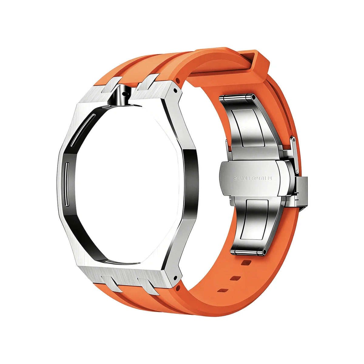 Swatch x Royal Pop Silicone Sport Band | Quick Release Strap Watch Replacement Band Qme Silver Orange 12