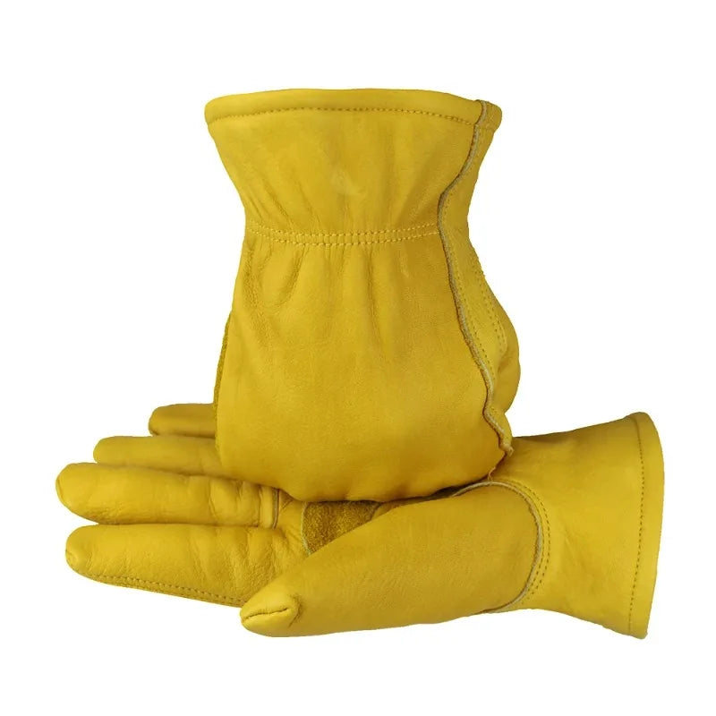 Golden Full Cowhide Winter Gloves – Insulated & Anti-Slip Insulated Work Gloves Qme