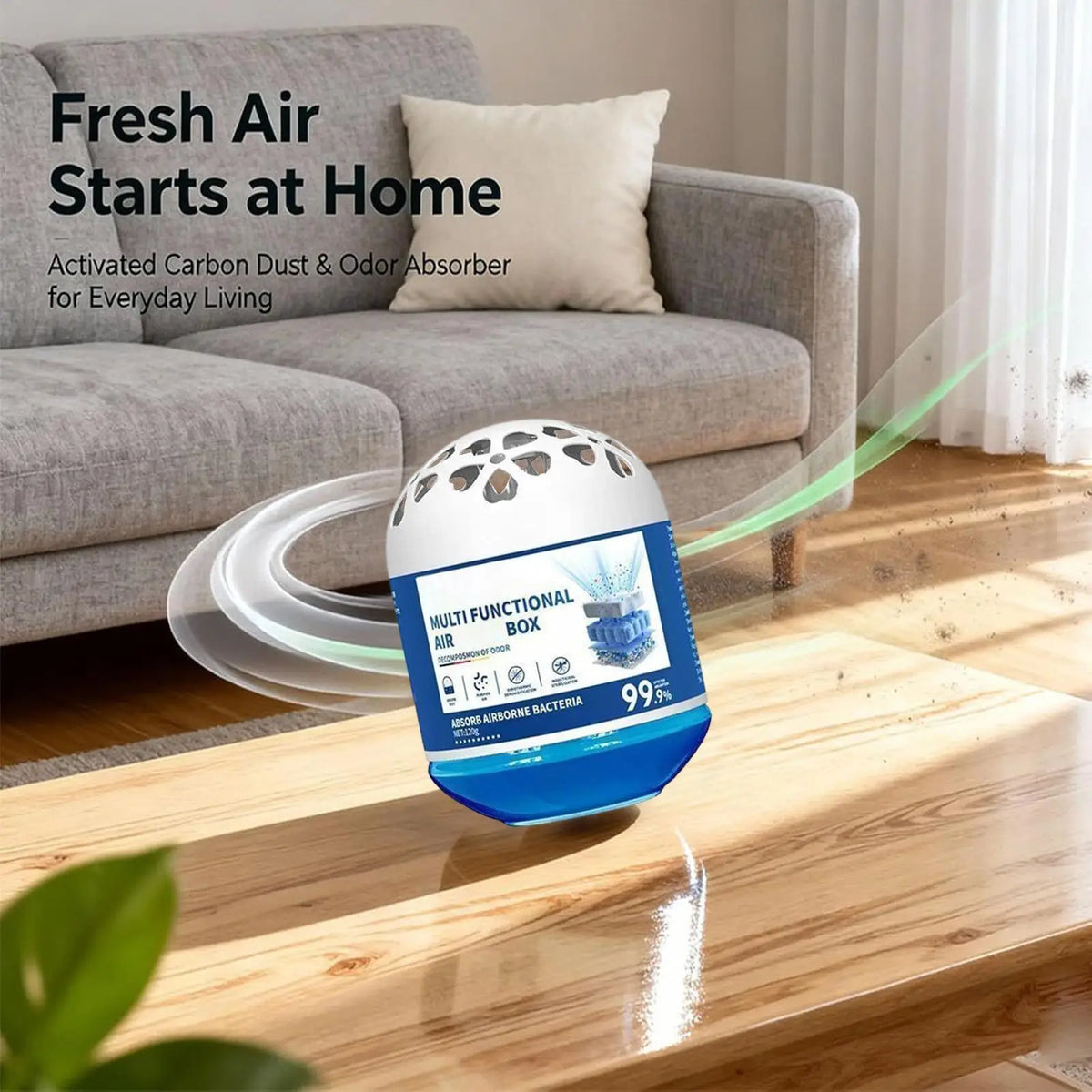 Plant-Based Air Purifier Box – Quiet, No-Electricity Dust Filter Air Purifier Box Qme