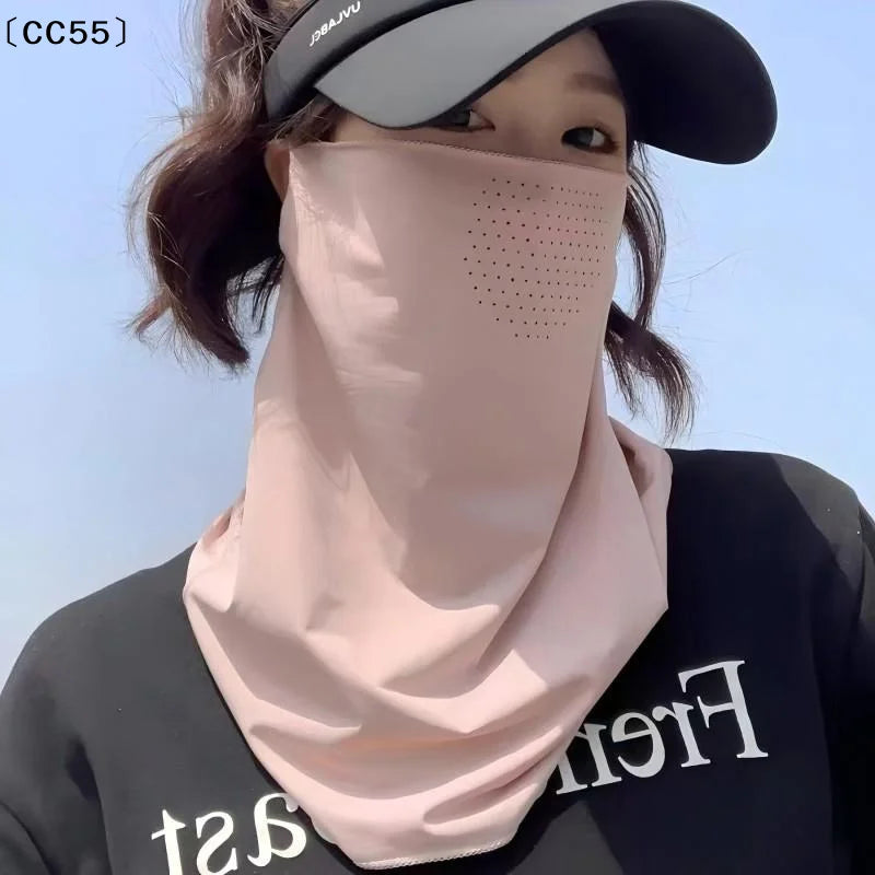 Ice Silk UV Sun Protection Face Mask – Breathable Summer Scarf UV Face Scarf Qst