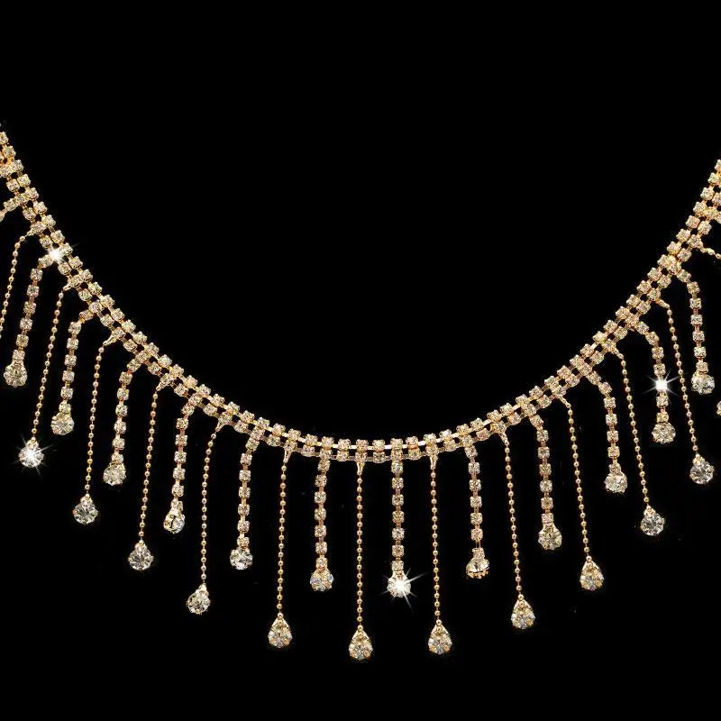 Rhinestone Fringe Trim Crystal Tassel Chain – DIY Sewing Rhinestone Fringe Trim Qst P