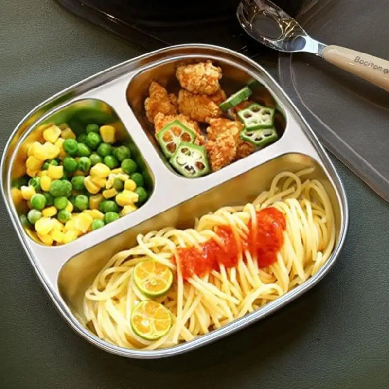 Capybara Divided Dinner Plate | Stainless Steel 2/3/4 Grid Divided Dinner Plate Qst