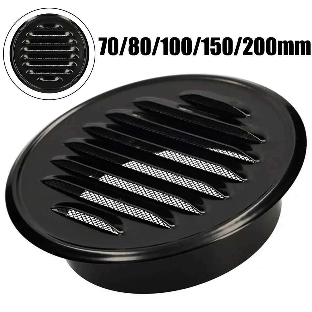 Round Stainless Steel Wall Vent Duct Exhaust Grille 70–200mm Vent Exhaust Grille Qme