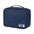 Waterproof Digital Cable Organizer Bag | Portable Storage Cable Organizer Bag Qme Navy 1Layer(24.5x10x18cm)