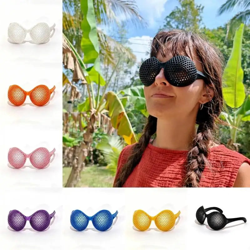 3D Printed Insect Compound Eye Glasses – Halloween Eyewear Novelty Fashion Glasses Qst
